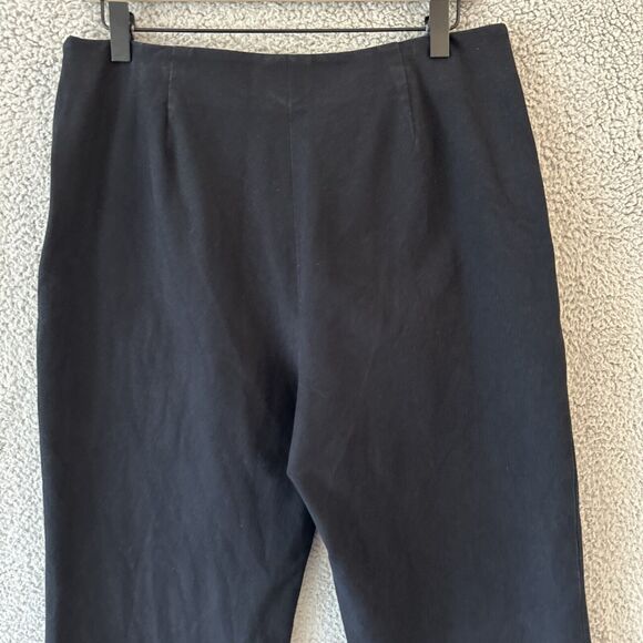 Lafayette 148 Pants 10 Medium Pleated Side Zip Crop Stretch Dark Navy Blue Work - Picture 5 of 13
